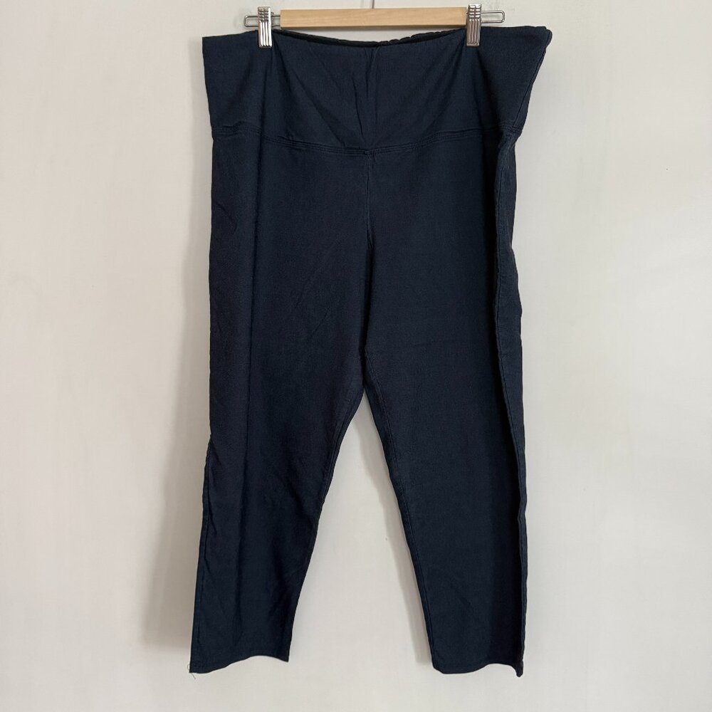 Athena Marie Woman Pull On Stretch Elastic Waist Blue Cropped Pants Plus Size 3X
